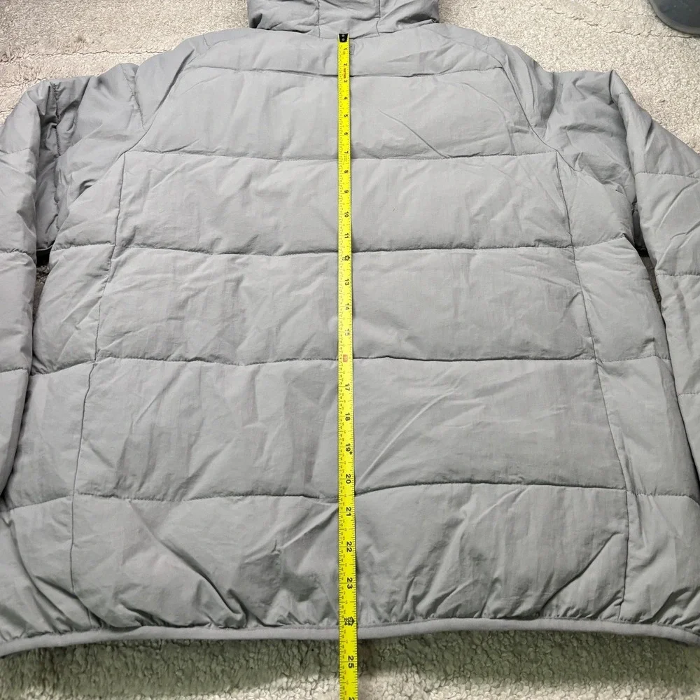 Antigua Puffer Jacket Women L Gray Michigan Wolverines NCAA‎ Hooded Full Zip NWT